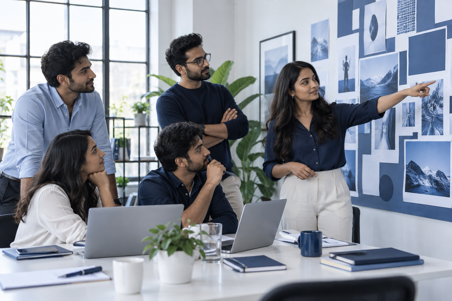 Creative team collaborating on brand strategy